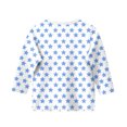 thumbnail image 4 of MeetoTime T-shirt pour Enfants, Mode, Couleur Unie, Imprimé, Manches 3/4, Col Rond, Hauts, Tout-Petits, Enfants, pour Garçons et Filles, 4 of 4
