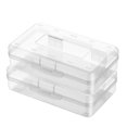 thumbnail image 1 of Boovnll Plastic Pencil Box, 2Pc Plastic Pencil Box Large Capacity Pencil Boxes Clear Boxes with Snap-Tight Lid Stackable and Stylish Office Supplies Storage Organizer Box, Pencil Case, 1 of 2