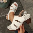 thumbnail image 2 of Sentmoon Talons Chaussures Femme Sandale Femme à la Mode Décontractée Confortable Grande Taille Couleur Unie Bout Rond Bout Ouvert Talon Talon Haut Sandales à une Bride pour le Travail et le Bureau, 2 of 10