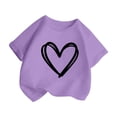 thumbnail image 2 of Vêtements pour Filles Col Rond Imprimé T-Shirt Fille Tout-Petit Manches Courtes Vêtements d'Été pour Ados 3-4 Ans Vêtements pour Filles Mode Filles, 2 of 4
