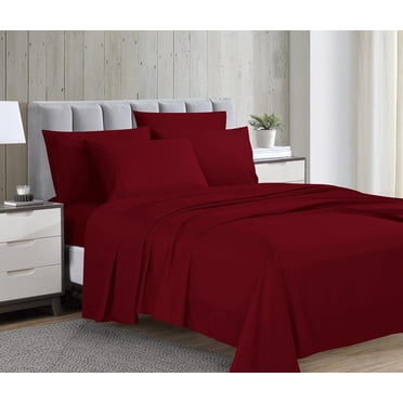Swift Home Luxury 6-Piece Sheet Set with Extra Pillow Case, Queen, Burgundy