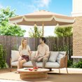 thumbnail image 2 of Outsunny Parasol de Patio 9 Pi avec Inclinaison, Manivelle, Parasol d'Extérieur, Kaki, 2 of 10