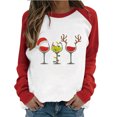 thumbnail image 1 of Hauts Décontractés pour Femmes Printemps Patchwork Noël Imprimé Manches Longues Col Rond Tee Décontracté Hauts de Noël pour Femmes Hauts de Printemps pour Femmes Manches Longues pour Femmes, 1 of 7