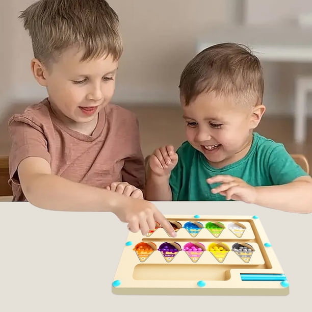 Jouet Montessori – Labyrinthe Magnétique Couleurs Et Chiffres – Planche éducative – Motricité Fine – Cadeau Enfant 3-6 Ans