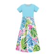 thumbnail image 3 of RXIRUCGD 2025 Vêtements d'Été pour Enfants Robe à Manches Courtes Col Rond avec Poches pour Adultes Jupe Longue Décontractée, 3 of 4