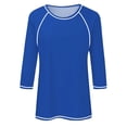 thumbnail image 4 of JIRNDf Chemises pour Femmes Hauts d'Été Tendance Manches Longues Col Rond Drôle Squelette Imprimé Coupe Ajustée T-Shirt Tunique T-Shirt pour Femmes Blouse Décontractée Bleu P, 4 of 5