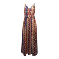 thumbnail image 4 of RKSTN Robes Sexy pour Femmes Col en V Sans Manches Robes Imprimées Ajourées Maxi Robe, 4 of 5