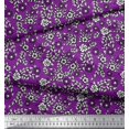 thumbnail image 2 of Soimoi Polyester Crepe Fabric Leaves & Floral Block Print Fabric by Yard 52 Inch Wide, 2 of 3