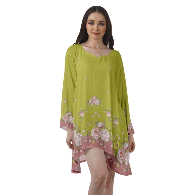 Moomaya Robes Décontractées Femmes Rayonne Robe Mini à Manches Longues pour Femmes