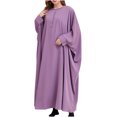 thumbnail image 1 of Birdeem Mode Femme Uni Grande Taille Manches Longues Poches Dames Robe à Manches Chauve-Souris Longue Robe, 1 of 3
