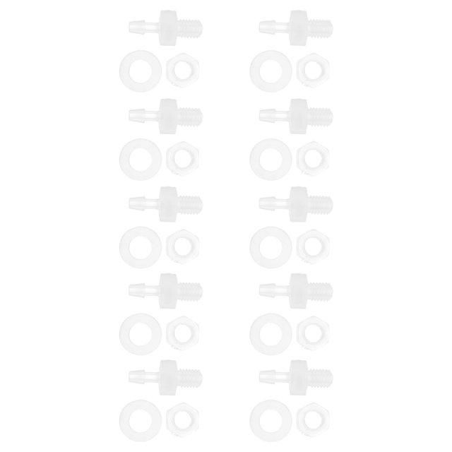 Unique Bargains Plastic Hose Barb Fittings, 1/8" Barb M5 External Thread Adapter Connector Kit PP Clear, 1 Set