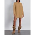 thumbnail image 2 of Faithtur Pull Tricoté Automne Hiver pour Femmes Couleur Unie Manches Longues Col Rond Long Tricoté, 2 of 9