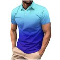 thumbnail image 2 of EOYWHK Button Up Shirts Men Business Casual Golf Shirts Gradient Color Muscle Shirts Short Sleeve Collar Work Blouse, 2 of 6