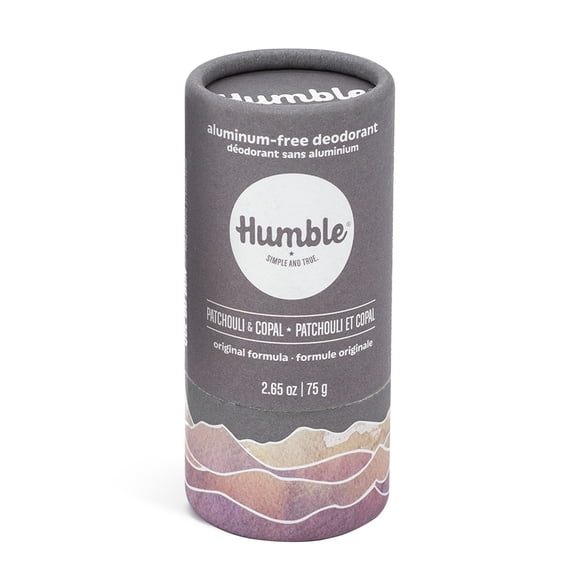 HUMBLE BRANDS Original Formula, Plastic-Free, Aluminum-free Deodorant Long Lasting Odor Control with Baking Soda and Essential Oils, Patchouli & Copal