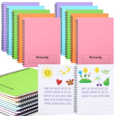 Henoyso 20 Pcs 100/50 Sheets Primary Composition Notebook K-2 Bulk Spiral Primary Journal Drawing Handwriting Practice for Kids Kindergarten 1st 2nd