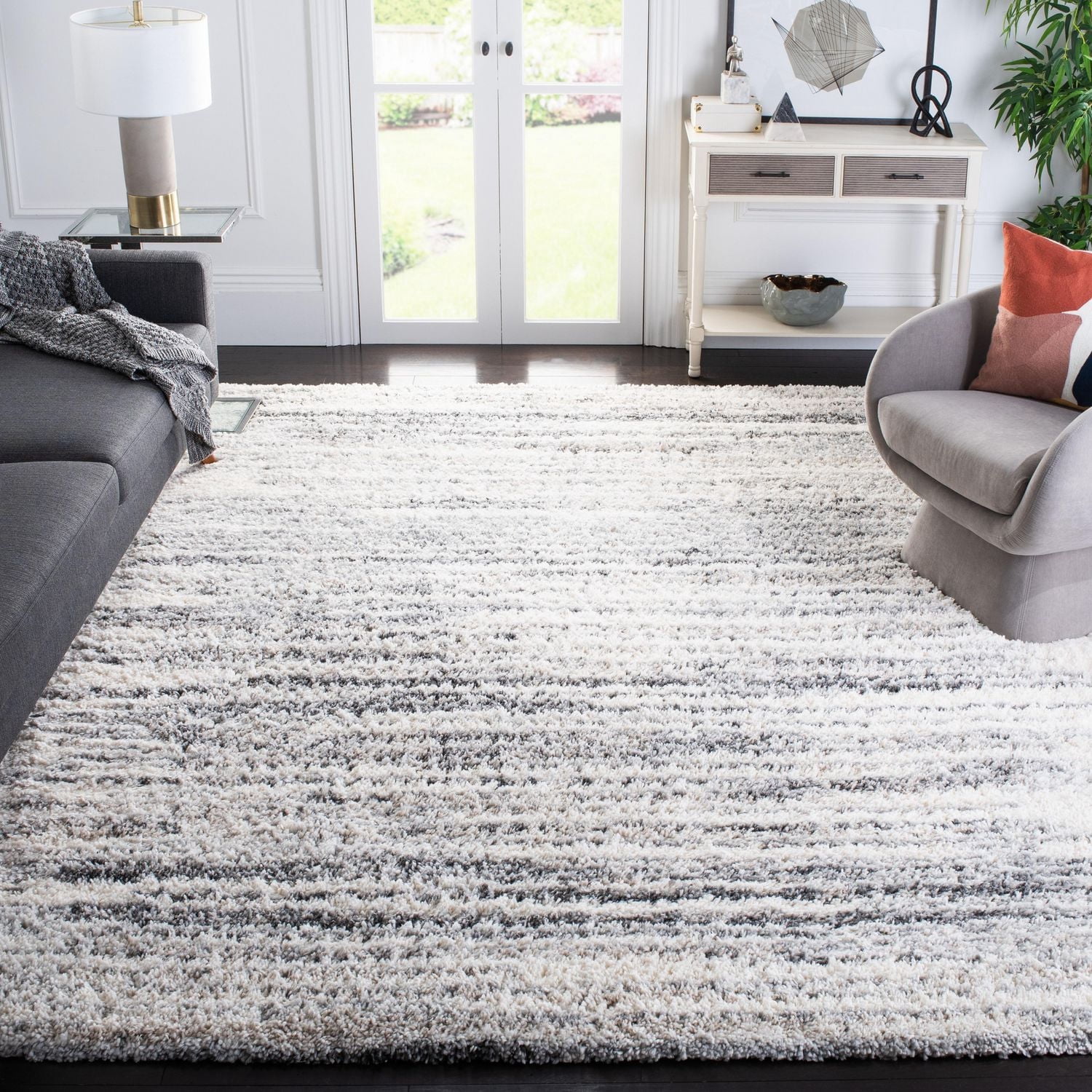 SAFAVIEH Fontana Dalia Tapis Peluche Shag Rayé