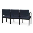 thumbnail image 5 of Fauteuil d'Attente de Réception Lenox en Acier à 3 Places / Acier Noir / Bleu / Bleu, 5 of 5