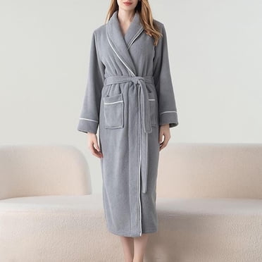 RXIRUCGD Robe de Chambre Longue Épaissie et Confortable pour Femme, Tenue d'Intérieur ( Bleu, Taille : L )