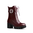 thumbnail image 1 of Unique Bargains Bottes de Combat à Plateforme à Talon Épais avec Fermeture Éclair pour Femmes, 1 of 8