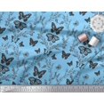 thumbnail image 3 of Soimoi Polyester Crepe Fabric Leaves,Floral & Butterfly Print Fabric by The Yard 52 Inch Wide, 3 of 3