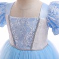 thumbnail image 4 of KAWELL Cendrillon Costume de Princesse en Dentelle Mosaïque en Maille Bleu Robe pour Tout-Petites Filles, 4 of 6