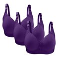 thumbnail image 2 of Bras for Women, 3PC Womans Large Size Solid Color Without Steel Ring Gathering Comfortable Bras Daily Bra, 2 of 3