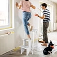 thumbnail image 4 of Costway 3 Tier Step Stool 3 in 1 Folding Ladder Bench Storage Shelf White, 4 of 9
