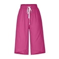 thumbnail image 4 of Timegard Women's High Waist Straight Leg Capri Pants with Pockets, Small, 4 of 5
