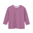 thumbnail image 5 of MeetoTime T-shirt Uni à Manches 3/4 et Col Rond pour Enfants, T-shirt pour Tout-Petits Garçons Filles 3-12 Ans, 5 of 5