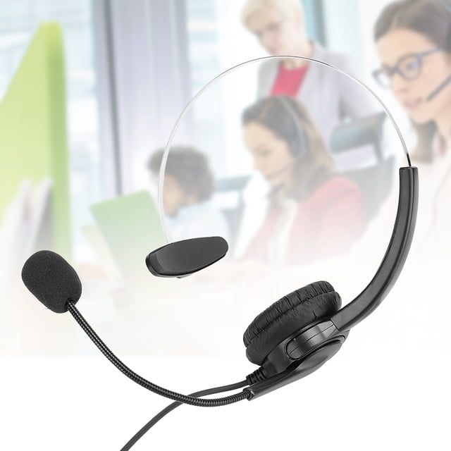 Monaural Headset Monaural Earpiece Call Center Headset With Microphone Hands Free Noise Cancelling Monaural Earpiece With 3.5mm Interface For Desk Telephone