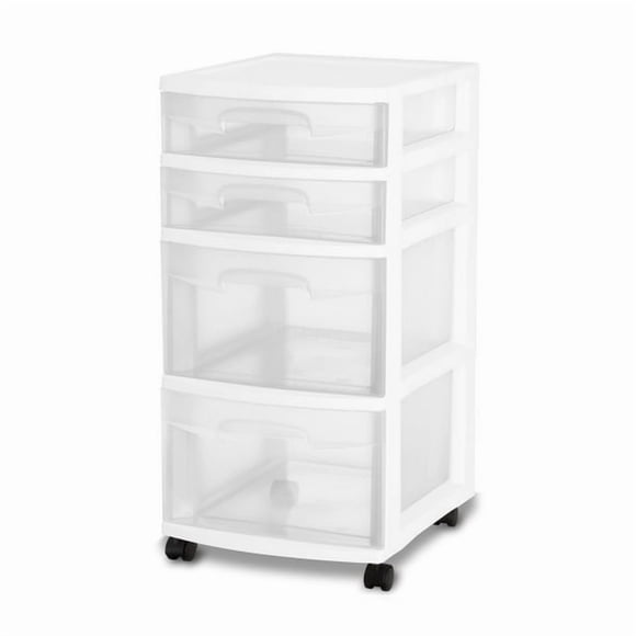 Sterilite 4 Drawer White Cart 1 unit