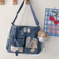 thumbnail image 1 of Large Capacity Cartoon Nylon Crossbody Bag - Adjustable Strap, Spacious Polyester Lining, Durable Messenger Handbag for School and Casual Use - No Edge Paint, Stylish and Fun Design, 1 of 6