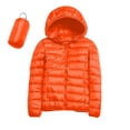 thumbnail image 2 of Packable down Jacket, Lightweight Hooded Puffer, White Duck down Coat Orange M , Coat, 2 of 5