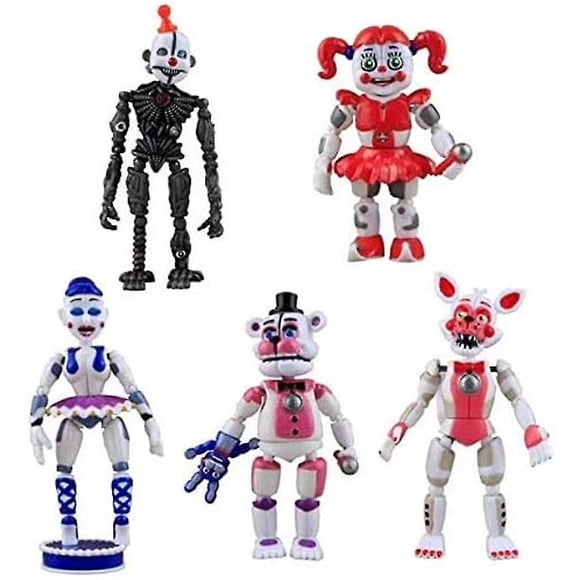 5pcs/set Five Nights At Freddy's Game Action Figure Fnaf Funtime Freddy Foxy Sister Location Lightening Action Figures-Vinsniv