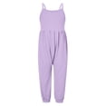 thumbnail image 1 of Girls Jumpsuit Solid Summer Rompers for Girls Sleeveless Rompers with Pockets Summer Clothes for Teens 4T, 1 of 4