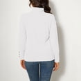 thumbnail image 4 of Lenpel Women's Turtleneck Sweaters Lightweight Long Sleeve Slim Ribbed Knit Pullover Tops Fall Fashion Outfits(White,Medium), 4 of 5