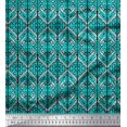 thumbnail image 1 of Soimoi Modal Satin Fabric Geometric & Paisley Block Printed Craft Fabric by The Yard 42 Inch Wide, 1 of 3