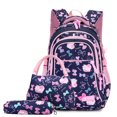 thumbnail image 1 of 3pcs/set Bow Print Schoolbags for Teen Girls Primary Waterproof Kids Backpack Student Princess Backpack Children's Bookbag Rucksack, 1 of 4