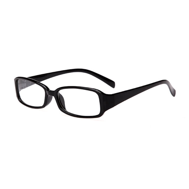 Lunettes de Lecture 1.0-4.0 Unisexes Résistance à la Fatigue avec Monture en Plastique Noire et design à Monture Complète. la Monture Mesure 128 mm de Largeur, avec des Verres de 56 mm de Largeur, un Pont de 24 mm, une Hauteur de Monture de 32 mm et une Longueur de Jambe de 135 mm. Idéal pour Réduire la Fatigue Oculaire pendant la Lecture.