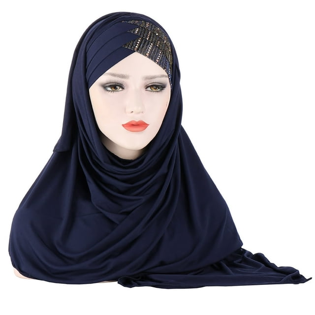Turban en Soie Douce avec Sequins Foulard Bonnet