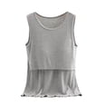thumbnail image 3 of Sentmoon Camisole de Maternité Ample à Col Rond Extensible Hauts d'Allaitement pour l'Allaitement Couleur Unie Sans Manches à Bretelles Spaghetti Chandails d'Allaitement Décontractés pour le Bureau Gris m, 3 of 4