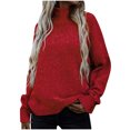 thumbnail image 2 of Dvkptbk Chandails pour Femmes Mode d'Automne Femmes Décontracté Confortable Chandail à Manches Longues à Col Roulé Vêtements en Liquidation, 2 of 7