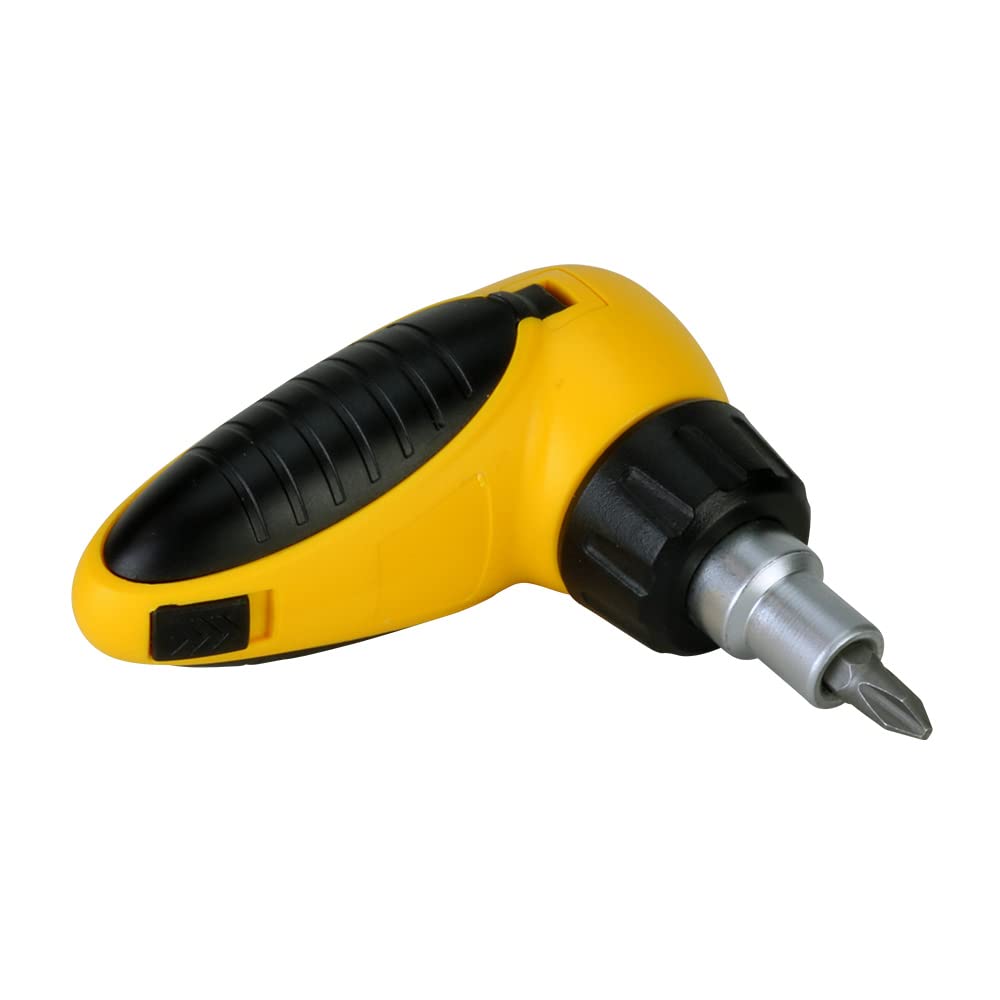 InstallMates 7-Piece Stubby Ratcheting Screwdriver, Slotted & Phillips, Yellow & Black