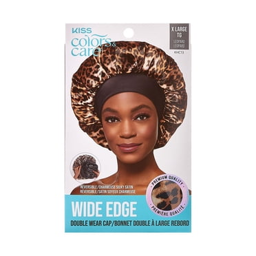 KISS - Bonnet double tenue en satin soyeux Colors & Care - TG - Léopard