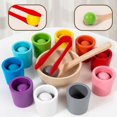 thumbnail image 1 of Vaidha Wooden Color Sorting & Counting Toy for Toddlers | Shape Matching Game with Cups | Preschool Learning Activity for Kids Ages 3+ | Montessori Educational Toys, 1 of 7