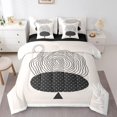 thumbnail image 1 of YST Modern Mid Century 7pcs Black Grey Comforter Set, Abstract Geometric Bedding Accessories, Twin Size, 7 Count, 1 of 4