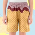 thumbnail image 2 of MIASHUI Garçons Filles Shorts à Imprimé Graphique Confortables d'Été Décontractés pour la Plage, Café, 2-3 Ans, 2 of 4