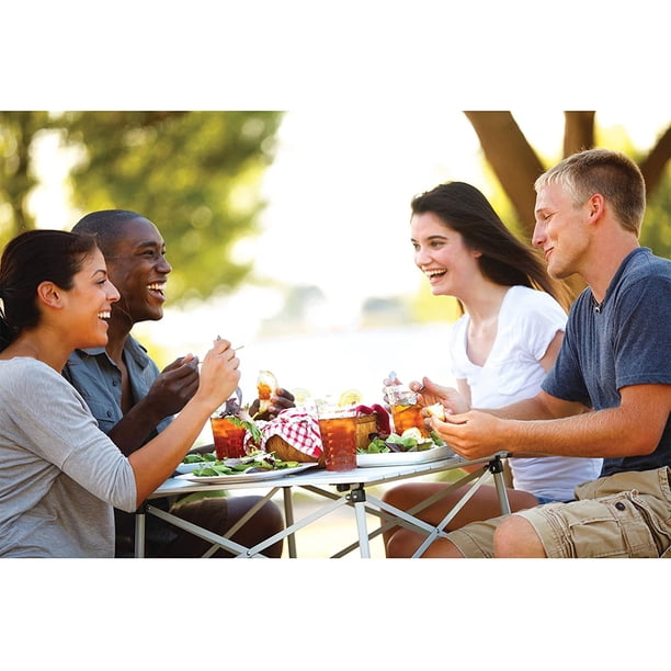 【Coleman】Tri-folding Table 8 Coleman Portable and Compact Outdoor Folding Aluminum Table, White