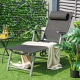 thumbnail image 1 of Costway Chaise Longue Pliante de Patio en Aluminium, Fauteuil Inclinable, Dossier Ajustable, Roues, 1 of 8