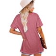 thumbnail image 2 of Nouveau T-Shirt Décontracté Col en V pour Femmes Manches Courtes Haut Ample Blouse Patchwork, 2 of 2